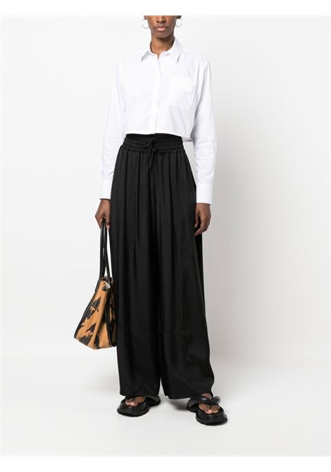 Black pressed-crease palazzo trousers - women JIL SANDER | J01KA0101J65052001